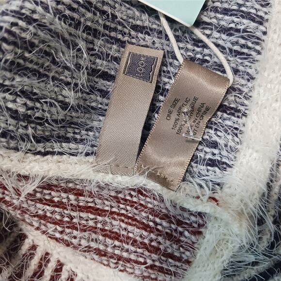 NWT infinity scarf Neva Colorblock Striped Burgundy Look by M/Stitch Fix NEW - Picture 6 of 7
